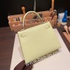  Chevre ジョーヌブルジョン R9 /Jaune Bourgeon シルバー金具  kelly25-016 全手縫い エルメス ケリー25cm 外縫い 