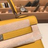 ジョーヌアンブル 9D /Jaune Ambre シルバー金具  kelly25-027 全手縫い エルメス ケリー25cm  togo トゴ