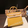 ジョーヌアンブル 9D /Jaune Ambre ゴールド金具  kelly25-028 全手縫い エルメス ケリー25cm  togo トゴ