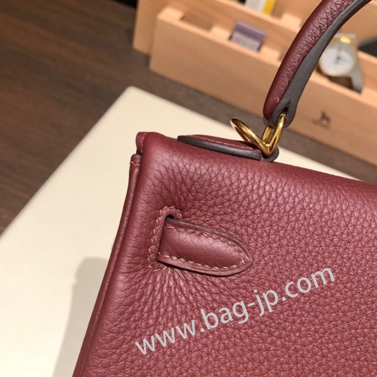 エルメス ケリー25cm togo トゴ  ボルドー 57 /Bordeaux ゴールド金具  kelly25-033 全手縫い