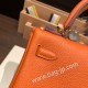 エルメス ケリー25cm togo トゴ  オレンジ 93 /Orange シルバー金具  kelly25-041 全手縫い