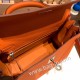 エルメス ケリー25cm togo トゴ  オレンジ 93 /Orange シルバー金具  kelly25-041 全手縫い