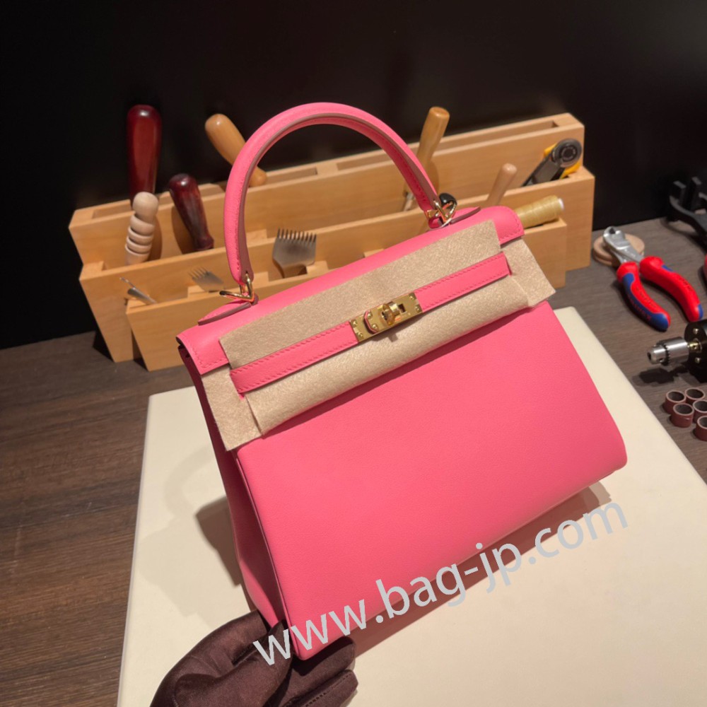 swift  ローズリップスティック U5 /Rose Lipstick  ゴールド金具  kelly25-045 全手縫い エルメス ケリー25cm 外縫い