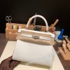 swift  ホワイト 01 /White (Blanc) シルバー金具  kelly25-047 全手縫い エルメス ケリー25cm 外縫い
