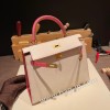 swift  クレ 10 /Craie & ローズアザレ 8W/ Rose Azalee ゴールド金具  kelly25-050 全手縫い エルメス ケリー25cm 外縫い