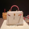 swift  クレ 10 /Craie & ローズアザレ 8W/ Rose Azalee ゴールド金具  kelly25-050 全手縫い エルメス ケリー25cm 外縫い