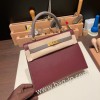 ボルドー 57/ Bordeaux & エタン 8F/ Etain ゴールド金具  kelly25-052 全手縫い エルメス ケリー25cm 外縫い ヴォーエプソン Epsom 