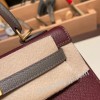 ボルドー 57/ Bordeaux & エタン 8F/ Etain ゴールド金具  kelly25-052 全手縫い エルメス ケリー25cm 外縫い ヴォーエプソン Epsom 