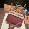 ボルドー 57/ Bordeaux & エタン 8F/ Etain ゴールド金具  kelly25-052 全手縫い エルメス ケリー25cm 外縫い ヴォーエプソン Epsom 