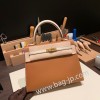 ゴールド 37/Gold & クレ 10 /Craie  ゴールド金具  kelly25-059 全手縫い エルメス ケリー25cm 外縫い ヴォーエプソン Epsom