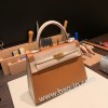 ゴールド 37/Gold & クレ 10 /Craie  ゴールド金具  kelly25-059 全手縫い エルメス ケリー25cm 外縫い ヴォーエプソン Epsom