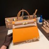 ソレイユ 9H/ Soleil & ゴールド 37 /Gold ゴールド金具  kelly25-062 全手縫い エルメス ケリー25cm 外縫い ヴォーエプソン Epsom
