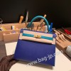 ブルーエレクトリック 7T /Blue Electric & ブルーパオン 7F /Blue Paon ゴールド金具  kelly25-063 全手縫い エルメス ケリー25cm 外縫い ヴォーエプソン Epsom