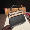 ブラック 89 /Black (Noir) シルバー金具  kelly25-066 全手縫い エルメス ケリー25cm 外縫い ヴォーエプソン Epsom