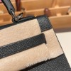 ブラック 89 /Black (Noir) シルバー金具  kelly25-066 全手縫い エルメス ケリー25cm 外縫い ヴォーエプソン Epsom