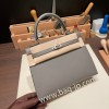 グリメイヤー 0L/ Gris Meyer シルバー金具  kelly25-083 全手縫い エルメス ケリー25cm 外縫い ヴォーエプソン Epsom