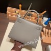 グリメイヤー 0L/ Gris Meyer シルバー金具  kelly25-083 全手縫い エルメス ケリー25cm 外縫い ヴォーエプソン Epsom