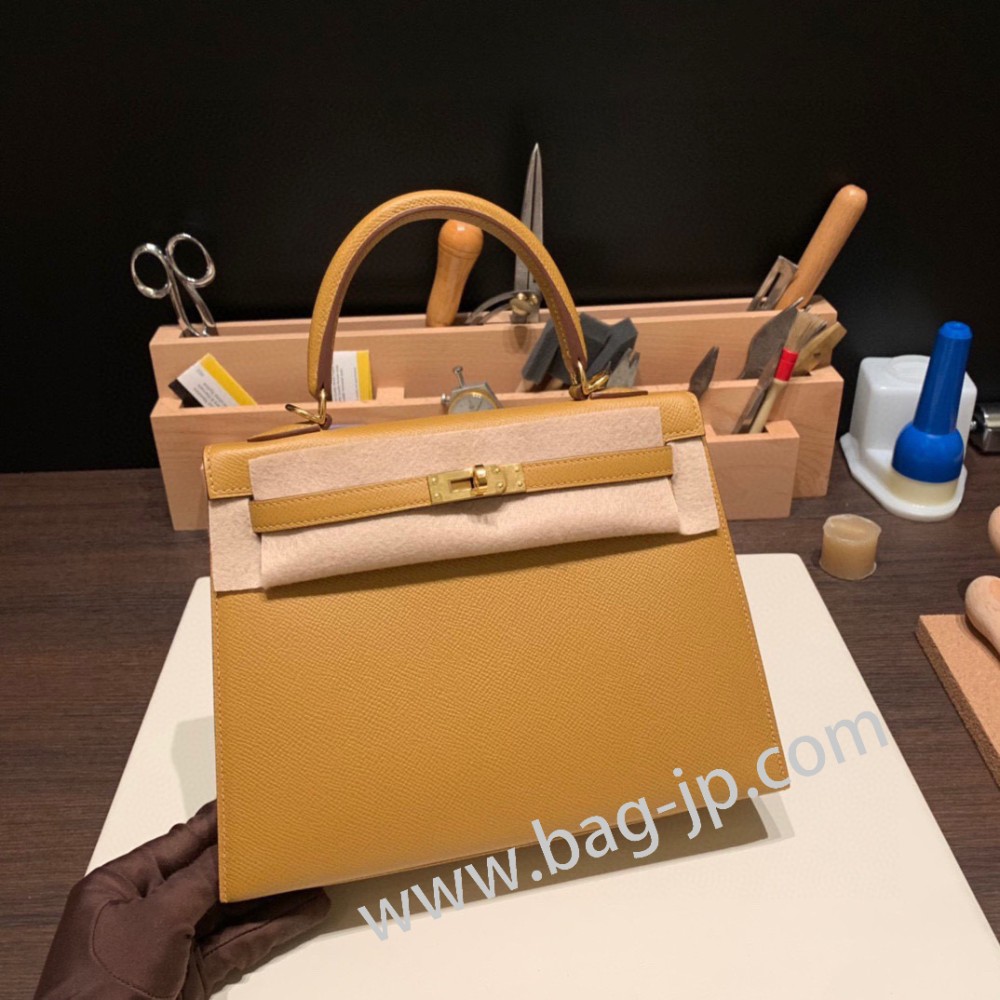 セサミ 2S /Sesame ゴールド金具  kelly25-088 全手縫い エルメス ケリー25cm 外縫い ヴォーエプソン Epsom