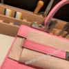 ローズコンフェッティ 1Q/Rose Confetti  シルバー金具  kelly25-089 全手縫い エルメス ケリー25cm 外縫い ヴォーエプソン Epsom