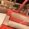 フー 9J /Feu シルバー金具  kelly25-099 全手縫い エルメス ケリー25cm 外縫い ヴォーエプソン Epsom