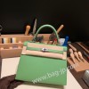 ヴェールクリケット 3I/Vert Criquet シルバー金具  kelly25-101 全手縫い エルメス ケリー25cm 外縫い ヴォーエプソン Epsom