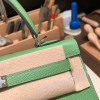 ヴェールクリケット 3I/Vert Criquet シルバー金具  kelly25-101 全手縫い エルメス ケリー25cm 外縫い ヴォーエプソン Epsom