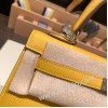 ジョーヌアンブル 9D /Jaune Ambre  シルバー金具  kelly25-110 全手縫い エルメス ケリー25cm 外縫い ヴォーエプソン Epsom