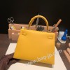 ジョーヌアンブル 9D /Jaune Ambre  シルバー金具  kelly25-110 全手縫い エルメス ケリー25cm 外縫い ヴォーエプソン Epsom