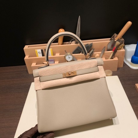  トゥルティエールグレー 81 / Gris Tourterelle Rosegold Hardware  kelly25-119 全手縫い エルメス ケリー25cm 外縫い ヴォーエプソン Epsom