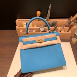 25cm 新出荷 ケリー 25c kelly 25cm  togo  7B/Turquoise Blue  ターコイズゴールド金具