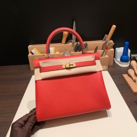 25cm新出荷 ケリー 25 トゴkelly 25cm togo  S3/Rouge Cœur  ルージュクーゴールド金具