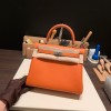 25cm新出荷 ケリー 25トゴ kelly 25cm togo  93 /Orange オレンジシルバー金具