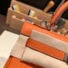 25cm新出荷 ケリー 25トゴ kelly 25cm togo  93 /Orange オレンジシルバー金具