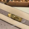 Ostrich オーストリッチ グリアスファルト M8/ Gris Asphalt  ゴールド金具  kelly28-006 全手縫い エルメス ケリー 28cm Kelly 28cm