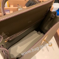 エルメス ケリー 28cm Kelly 28cm  Epsom ヴォーエプソン  エトゥープ 18 /Étoupe Grey ゴールド金具  kelly28-028 全手縫い