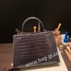 エルメス ケリー 32 Kelly 32cm Crocodile Niloticus グラファイト 88/ Graphite ゴールド金具  kelly32-008 全手縫い