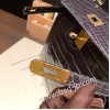 エルメス ケリー 32 Kelly 32cm Crocodile Niloticus グラファイト 88/ Graphite ゴールド金具  kelly32-008 全手縫い