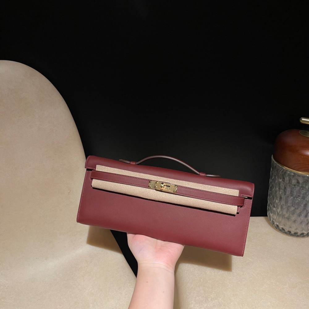 スイフト swift 55/Rouge H ルージュアッシュ  kellycut-001 全手縫い エルメス HERMES ケリーカット Kelly Cut 