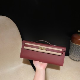 スイフト swift 55/Rouge H ルージュアッシュ  kellycut-001 全手縫い エルメス HERMES ケリーカット Kelly Cut 