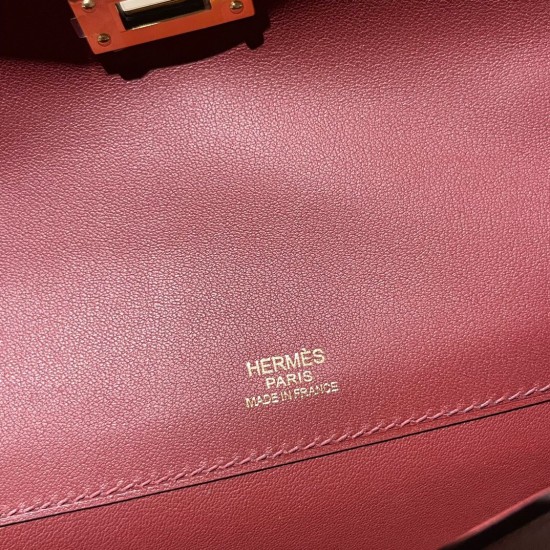 エルメス HERMES ケリーカット Kelly Cut スイフト swift 55/Rouge H ルージュアッシュ  kellycut-001 全手縫い