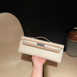ヴォーエプソン Epsom 10/Craie クレ  kellycut-003 全手縫い エルメス HERMES ケリーカット Kelly Cut 