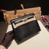 ブラック 89 /Black (Noir)  ゴールド金具  kellydanse-004 全手縫い エルメス ケリーダンス Kelly Dance  リザードナチュラ Lizard  