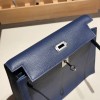 ブルーサフィール 73 /Blue Saphir & 71 /Blue France シルバー金具  kellydanse-019 全手縫い エルメス ケリーダンス Kelly Dance evercolor エバーカラー