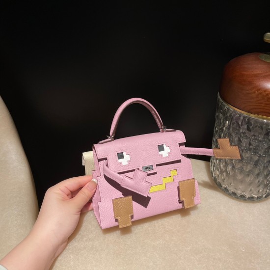 エルメス ケリードールピクトKelly dole pictoX9/ Mauve Sylvestre シルバー金具 全手縫い