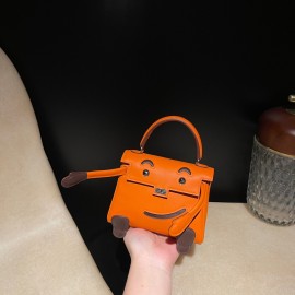 pictoswift 93 Orange シルバー金具 全手縫い エルメス ケリードールピクトKelly dole 