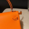 pictoswift 93 Orange シルバー金具 全手縫い エルメス ケリードールピクトKelly dole 