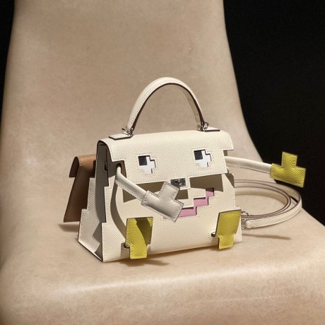 pictoI2 /Nata シルバー金具 全手縫い エルメス ケリードールピクトKelly dole 