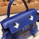 エルメス ケリードールピクトKelly dole picto08 / bleu royal シルバー金具 全手縫い