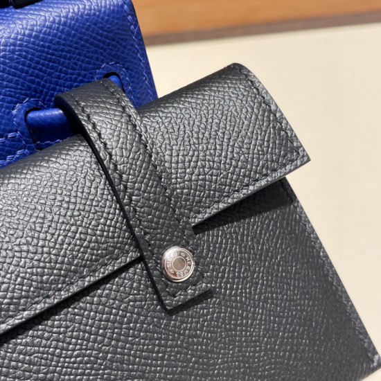 エルメス ケリードールピクトKelly dole picto08 / bleu royal シルバー金具 全手縫い