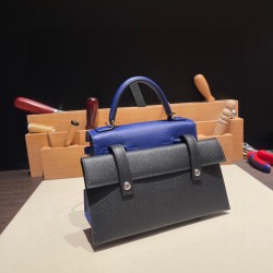 エルメス ケリードールピクトKelly dole picto08 / bleu royal シルバー金具 全手縫い